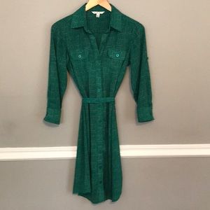 CAbi Green shirt dress